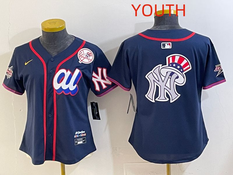 Youth 2025 New York Yankees Blank Drak Blue All star Nike MLB Jersey style 09->youth mlb jersey->Youth Jersey